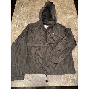 Calvin Klein Jeans Gray Nylon Anorak Hooded Jacket Windbreaker Size L